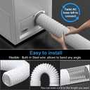 Hon&Guan 5 Inch Duct - 16 FT White PVC and Aluminum Flexible Ducting for Heating Cooling Ventilation and Exhaust with 2 Clamps