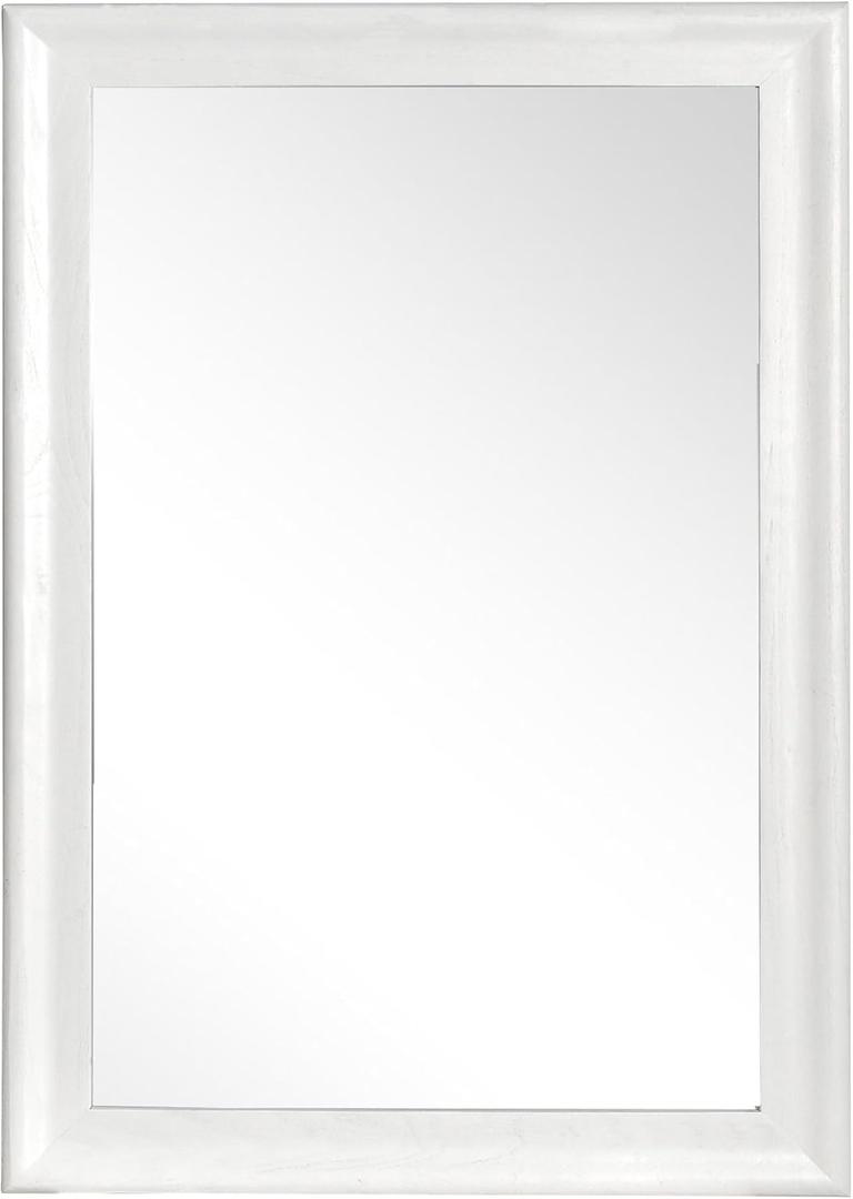 White Bathroom Mirror 24x36 Inch, Wood Framed Rectangle Mirrors for Wall with Tempered Glass,Shatter-Proof Mirror for Bathroom Living Room Office (36"L x 24"W)