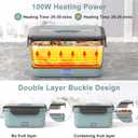 Herrfilk Electric Lunch Box Food Heater 100W, 4 in 1 Ultra Quick Heated Lunch Boxes for Adults 12V/24V/110V/220V Portable Food Warmer for Car/Truck/Office With Fork Spoon and Insulated Carry Bag