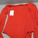 REORIA Women's Sexy Long Sleeve Square Neck Bodysuit Mesh Double Lined Going Out Tops 2025 L