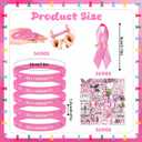 150 Pcs Breast Cancer Awareness Gift Set Include Pink Ribbon Silicone Bracelets Lapel Pins Stickers for Breast Cancer Charity Event Fundraising Activity Women Survivor Campaign Party Supplies