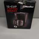 Mueller 12-Cup Drip Coffee Maker - Borosilicate Carafe, Auto-Off, Reusable Filter, Anti-Drip, Keep-Warm Function, Clear Water Level Window Coffee Machine, Kitchen Essentials & Accessories (Black)