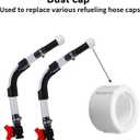 6pcs Racing Fuel Jug Hose Cap with 2pcs Elbows, Gasoline Tank and Tank Hose Cap Replacement Racing Fuel Filler Kits For Dust Vent Jug 5.5 Gallon Gas Cans
