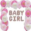 BLUE PANDA - Girl Rose Gold Balloons, Baby Shower Party Decorations (16 in, 44 Pieces) - Baby Shower Decoration