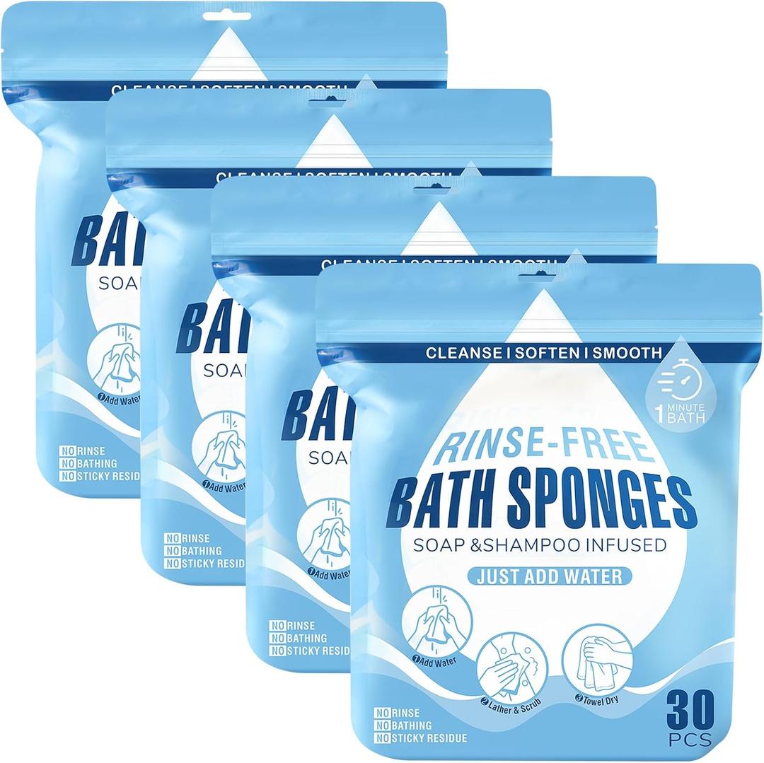 120 Pack Disposable No Rinse Bathing Wipes for Adults, Extra Large Ultra-Thick Compressed Towels—No Shampoo or Rinsing Required, Ideal for Travel, Camping, Fitness and Post-Surgery Us