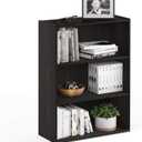 Furinno PASIR Book Shelf, 3-Tier Bookshelf, Storage Shelves Bookcase, 9.7 x 23.7 x 31.5, for Living Room, Bedroom, Home Office, Espresso