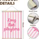 RZQIJ Long Live Playtime Sign Hanging Wall Flags Canvas Banner 12x16 Inch - Toddler Wall Decor Banner for Room, Playroom, Bedroom - Poster Hanger Frame for Kids - Girls Bedroom Decor(013)