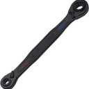 KLEIN TOOLS 68214 4-in-1 Reversible Ratchet Wrench, Box Wrench, SAE Hex Sizes 1/4, 5/16, 3/8, and 7/16-Inch, 90-Tooth Ratchet, Pass-Through Design
