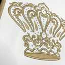 Jewish Tallit Bag with Gold Crown Embroidery, Black and White with Rhinestone Accents, Zippered Tallis Storage Pouch