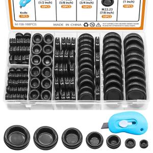 mankk 188PCS Closed Rubber Grommet Kit Firewall Hole Plug Assortment Kit 7 Size(7/25" 3/8" 1/2" 5/8" 3/4" 7/8" 1") Drill Hole Round Rubber Hole Plug with Knife mankk 188PCS Closed Rubber Grommet Kit Firewall Hole Plug Assortment Kit 7 Size(7/25" 3/8" 1/2" 5/8" 3/4" 7/8" 1") Drill Hole Round Rubber Hole Plug with Knife