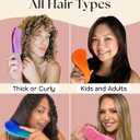 Lily England Detangler Brush & Comb Set - Lightweight Wide Tooth Detangling Tool for Women & Kids - Smooths Curly, Straight, Dry, Fine, & Thick Hair, Purple (Mermaid)