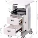 Professional Utility Cart with Wheels - Rolling Dental Office Cart with Drawers - Medical Trolley for Cavitation Machine, Esthetician Supplies, Lab Tools - Salon Trolley