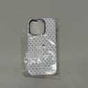 Compatible with iPhone 15 Pro Case, Fashion Cute Polka Dot Pattern Aesthetic Design for Women, Soft TPU and Hard Back Shockproof Phone Case for iPhone 15 Pro 6.1 inch, White
