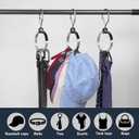 2 x Multipurpose Hat Rack for Closet, Baseball Cap Organizer 1 Pack Hat Holder, Aluminum Alloy Closet Hangers for Tie Belt Purses Space Saver