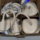 4 Pack Food Table Fan, 2000mAh USB Powered Rechargeable Food Fan, Portable Fan with Flexible Goose-Neck and Soft Blades for BBQ, Patio, Party (Beige)