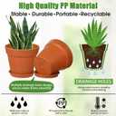 Mumufy 54 Pack 4 Inch Plant Pots Bulk Small Planter with Drainage Hole and Saucer Small Plastic Pots for Flowers Succulent Cactus and All House Indoor(Terracotta)