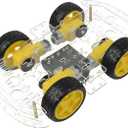 4WD Robot Car Chassis Kit with TT Motor, Battery Box, Acrylic Chassis and 4 Wheels for Robotics Projects, Smart Robot Chassis, Robots Car Platform for Arduino Raspberry Pi (4WD Robot Chassis)