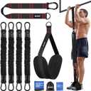 Pull Up Assistance Bands 260lbs, Heavy Pull Up Bands Resistance Bands for Pull Ups Working Out with Feet Rest, Pull Up Bar Bands Assistance Bands Strength Training Workout Equipment, Height Adjustable (Black)