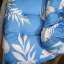 Outdoor Chaise Lounge Chair Cushion 75.1 x 22.8 x 4.7 Inches 100% Waterproof Replacement Cotton Patio Pool Lounge Chair Cushion for Outdoor Furniture with Ties, Blue Leaf