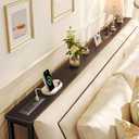 SUPERJARE 79 Inch Sofa Table with 2 Power Outlets and USB-C Ports, 5.9 Inch Narrow Console Table with Storage, Long Entryway Hallway Couch Table Behind Sofa, Small Spaces, Living Room, Black