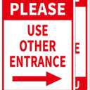 Please Use Other Entrance Sign Aluminum 12x8 Inch Right Arrow Metal Waterproof for Enter Outdoor Business Office 2 Pack