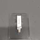 128GB Flash Drive for iPhone iPad, USB3.0 High-Speed Memory Stick No App Needed, Lightening & USB-C External Memory Storage for Photos Videos, Picture Backup Thumb Drive Plug & Play(Silver)