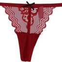 Pack of 6 Women Lacy G-String Thongs No Show Panties Sexy Underwear Assorted Lace Pattern and Colors (M)