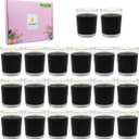 20 Packs Unscented Black Votive Candles in Glass, Small 2 Inch Soy Wax Candles for Halloween Wedding Party Home Holidays Relaxation Spa