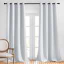 NICETOWN Blackout Living Room Curtains Greyish White - Home Fashion Ring Top Thermal Insulated Darkening Curtains for Bedroom/Living Room (2 Panels, W52 x L90, Greyish White) (52"W x 90"L (Pack of 2))