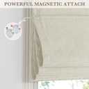 RYB HOME 100% Blackout Roman Shades for Windows, Length Adjustable Magnetic Shades No Drill Easy to Install, Linen Fabric Cordless Roll up Roman Blinds for French Door/Window, Beige, W30xH64, 1 Panel