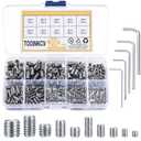 300 Pcs Stainless Steel Socket Head Screws Assortment Kit, Allen Head Socket Hex Head Screws, Metric M3 M4 M5 M6 M8 Grub Screws Set for Door Handles, Light Fixture