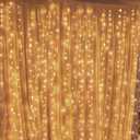 Twinkle Star 300 LED Window Fairy Curtain String Lights, 8 Modes Fairy Lights for Bedroom Wedding Party Home Garden Outdoor Indoor Wall Decorations, Warm White, 2 Pack