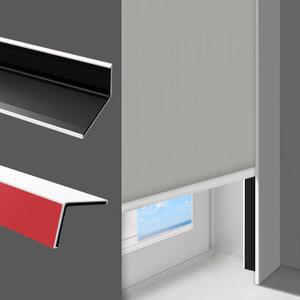 SEEYE Blackout Light Blockers, PVC Light Blockers Side Tracks for Roller Window Shades and Blinds 100% Blackout L-Shaped Light Blocking Strips for Bedroom, Easy to Install(White, 16.9'', 6pcs)