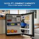 Avanti Mini Fridge 1.6 Cu. Ft. Compact Refrigerator for Dorm, Office & Bedroom, Chiller Compartment, Glass Shelf, Reversible Door with Automatic Defrost, ENERGY STAR, Black