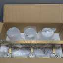 3 Light Modern Bathroom Light Fixtures Over Mirror, Brass Finish Vanity Lights for Bathroom Wall Sconces with Milky White Glass Shades, E26 Socket (Bulbs Not Included)