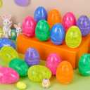 JOYIN 12 Pcs Plastic Iridescent Printed Bright Easter Eggs 3.15" Tall for Easter Hunt, Basket Stuffers Fillers, Classroom Prize Supplies, Filling Treats and Party Favor