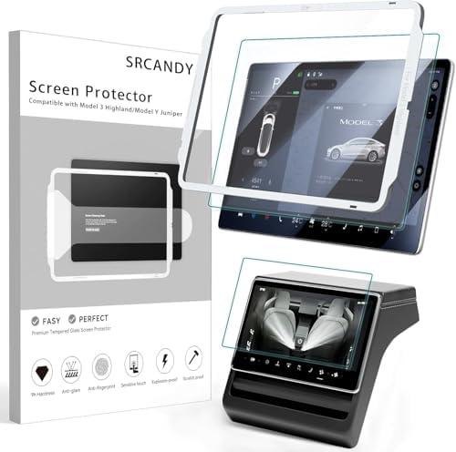 SRCANDY Tesla Model Y Juniper Model 3 Highland Screen Protector Matte [Auto-Alignment No Glare No Fingerprint] Model 3 Highland 2024 2025 2026 Model Y Juniper 2025 2026 Accessories Tempered Glass