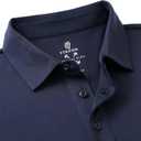 VEBOON Polo Shirts for Men Short Sleeve Athletic Performance Classic Regular Fit Golf Shirts (Blue, L)