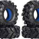 Djcrawler 1.3-Inch All-Terrain Crawler Tires, Large 72 * 27Mm Tire Suitable For 1/18 Trx4M, 1/24 Rc Crawler, Axial Scx24, Fms Fcx24 Remote-Controlled Model Car Upgrade Kits, With Silicone Pads (Blue)