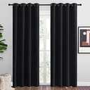 NICETOWN Halloween Blackout Curtain Panels 86 inches - Light Reducing Thermal Insulated Solid Grommet Blackout Curtains/Panels/Drapes for Living Room (Set of 2, 55 inches by 86 Inch, Black)