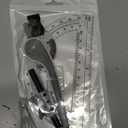 3 x Unjoo Compass for Geometry Set, 6 Inch Protractor, Clear Plastic (Gray)