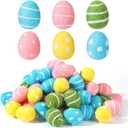 Vincreem 60 Pcs Mini Easter Felted Eggs Bulk 1.75" Wool Felt Easter Eggs Vase Basket Filler Hunt Surprise for Garland Crafts Basket Fillers Tree Hanging Ornaments for Party Decor