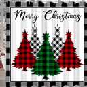 Christmas Shower Curtain for Bathroom, Cute Fabric Xmas Shower Bathtub Window Curtains Sets with 12 Hooks for Kids Waterproof Bathroom Decoration Supplies 72x72in