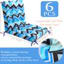 Hoteam 6 Set Patio Chair Cushions Outdoor 20 x 40 Inch High Chair Patio Cushion for Outdoor Furniture Waterproof Seat Rocking Indoor Thickened Pad(Geometric Style, Dark Blue)