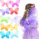 Jeowoqao Girls Fairy Wings Costume - Butterfly Wings for Kids, Little Girls Birthday Party and Halloween Dress Up (10pcs, Ten Color)