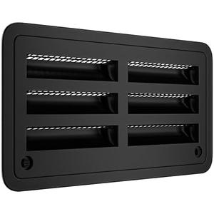 Leisure Coachworks RV 20" Refrigerator Upper/Lower Side Wall Vent with Mesh Insect Screens for Campers Trailers (Black)