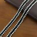 FQTANJU 5 Yard Pearls Lace Ribbon Applique Pearl Fringe for Wedding Applique Party Black