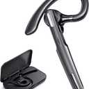 Bluetooth Headset, Wireless Bluetooth Earpiece V5.0 Hands-Free Earphones with Built-in Mic for Driving/Business/Office, Compatible with iPhone and Android (Gray)