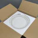 Large White Dinner Plates 12 inch, Ceramic Dinner Plates Set of 4, Basketweave Wide Rim Stackable Hotel Value Round Coupe Shape for Restaurant, Kitchen, Party, Home, Gifts, Microwave Dishwasher Safe