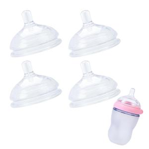4 Pack Replacement Silicone Nipples Compatible with Comotomo 5oz / 8oz Bottle, Fast Flow, 6+ Months